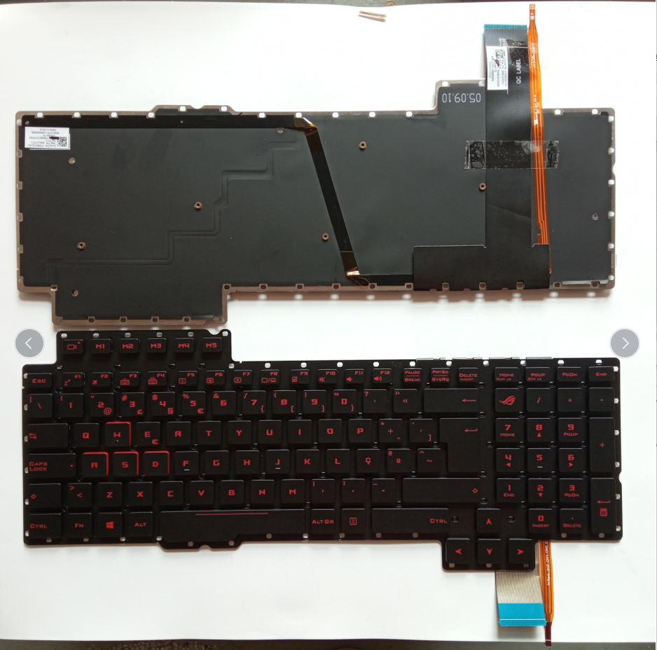 Picture of New Replacement Laptop Keyboard For ASUS G752 BLACK Backlit,Red Printing PO Layout